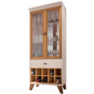 Cristaleira Com Nicho Adega 02 Portas Luma B01 Off White Cinamomo