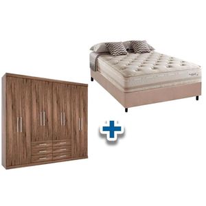 Cama Box Casal + Colchão Scotland Herval + Guarda Roupa Master 8.6 Demolição