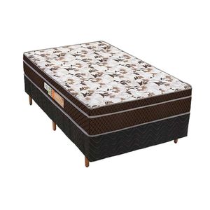 Cama Box Solteiro: Colchão Anatômico Polar D28/Ep Orthopremium + Base Crc Rústico Black(88X188)