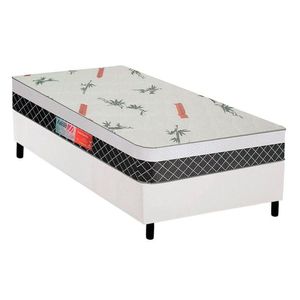 Cama Box Solteiro: Colchão Espuma Plumatex D28/Ep Falcon Ultra Firme + Base White(88X188)