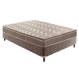 Cama Box Casal: Colchão Ortopédico Paropas D33/Ep Confort Ultra Firme + Base Rústico Brown(138X188)