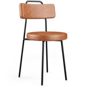 Cadeira Decorativa Estofada Para Sala De Jantar Barcelona L02 Couríssimo Camel