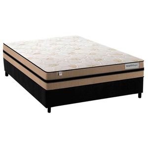 Cama Box Casal: Colchão Molas Ensacadas Plumatex Masterpocket Smart Milano + Base Black(138X188)