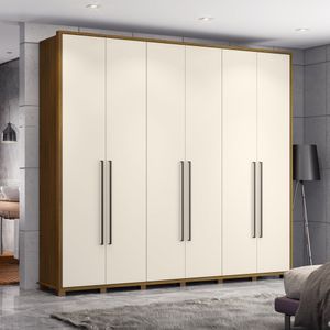 Guarda Roupa Casal 06 Portas 06 Gavetas Belmond Henn Nature Off White