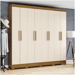 Guarda Roupa Casal 08 Portas 04 Gavetas B51 Briz Nature Com Off White