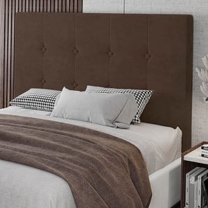 Cabeceira Cama Box Casal Luana 140cm Veludo Marrom - Abmaza