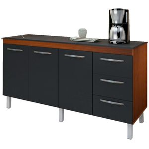 Balcao Com Tampo 150cm 9130x9310 Preto Savana Mobbs Preto Savana