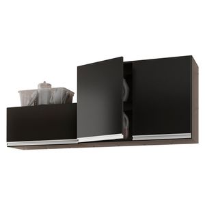 Kit área De Serviço E Lavanderia Com 02 Armários Aéreo 80cm E 60cm 100% Mdf Preto - Abmaza
