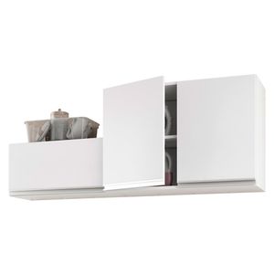 Kit área De Serviço E Lavanderia Com 02 Armários Aéreo 80cm 100% Mdf Branco - Abmaza