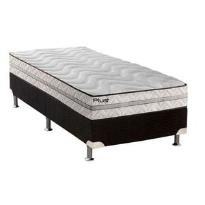 Cama Box Solteiro: Colchão Espuma D33 Paropas Pasquale Plus + Base Crc Suede Black(88X188)
