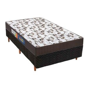 Cama Box Solteiro: Colchão Espuma D33 Polar Pérola + Base Crc Fantasy Black(88X188)