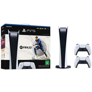 Console Playstation 5 Digital Edition 825gb Fifa 23 Bundle + Controle Sony Dualsense Branco