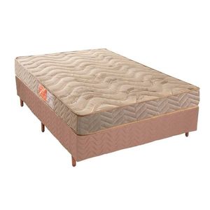 Cama Box Casal: Colchão Espuma Paropas D33 Pasquale + Base Crc Suede Clean(138X188)