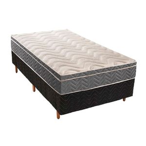 Cama Box Solteiro: Colchão Espuma Paropas D45/Ep Confort Mega Firme + Base Crc Fantasy Black(88X188)