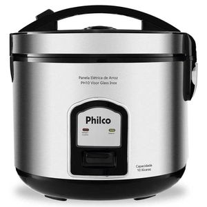 Panela De Arroz Elétrica Philco Ph 10 Xícaras Preta/Inox