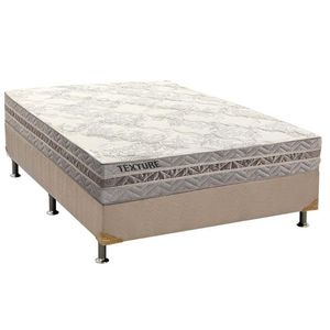Cama Box Casal: Colchão Molas Masterpocket Ensacadas Paropas Texture + Base Bege(138X188)