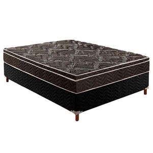 Cama Box Casal: Colchão Anatômico Paropas D28/Ep Pasquale + Base Crc Rústico Black(138X188)