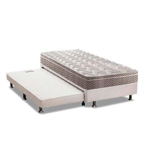 Cama Box C/Auxiliar Solteiro: Colchão Anatômico Paropas D28/Ep Pasquale + Base Branco(88X188)