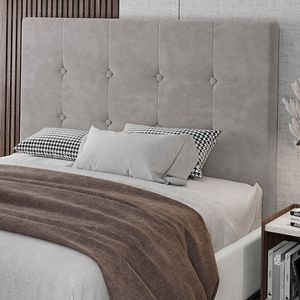 Cabeceira Cama Box Casal Luana 140cm Veludo Prata - Abmaza