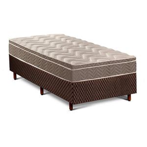 Cama Box Solteiro: Colchão Anatômico Paropas D33/Ep Confort Ultra Firme + Base Fantasy Brown(88X188)