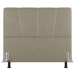 Cabeceira Cama Box Casal Amber 140cm Estofada Linho Bege - Abmaza