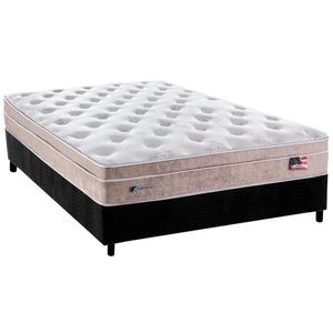 Cama Box Casal: Colchão Molas Masterpocket Ensacadas Plumatex Miami + Base Black(138X188)