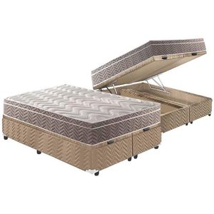 Cama Box Baú Queen: Colchão Espuma D33 Paropas / Ep Confort Ultra Firme + Base Clean(158X198)