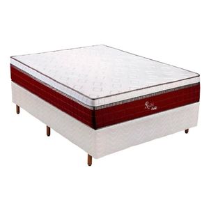 Cama Box Casal: Colchão Molas Ensacadas Polar Masterpocket Rubi + Base Crc Rústico White(138X188)