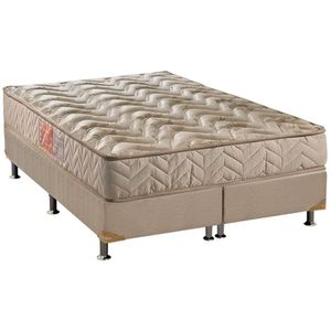 Cama Box Queen: Colchão Espuma D33 Paropas Pasquale + Base Crc Suede Clean(158X198)