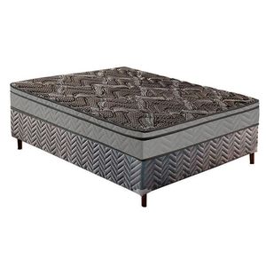 Cama Box Casal: Colchão Espuma Paropas D28/Ep Confort Firme + Base Crc Rústico Gray(138X188)
