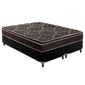 Cama Box Queen: Colchão Espuma Paropas D28/Ep Pasquale + Base Crc Rústico Black(158X198)