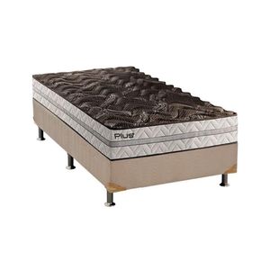 Cama Box Solteiro: Colchão Espuma D33 Paropas Pasquale Plus + Base Crc Suede Clean(88X188)