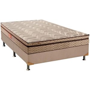 Cama Box Casal: Colchão Molas Paropas Masterpocket Ensacadas Marcelly Ibiza + Base Bege(138X188)