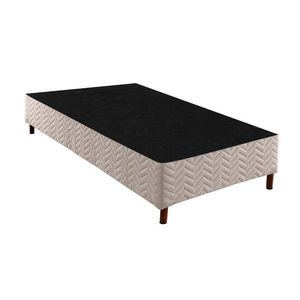 Cama Box Base Solteiro Sommier Rústico Bordado White (88x188x20) - Paropas