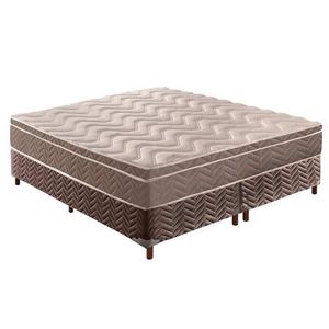 Cama Box Queen: Colchão Espuma D33 Paropas /Ep Confort Ultra Firme + Base Rústico Brown(158X198)