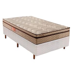 Cama Box Solteiro: Colchão Molas Paropas Masterpocket Ensacadas Marcelly Ibiza + Base Branco(88X188)