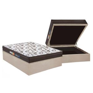 Cama Box Baú Casal: Colchão Espuma Polar D28 / Ep Orthoface Class + Base Crc Suede Clean(138X188)