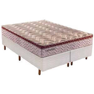 Cama Box King: Colchão Molas Paropas Masterpocket Ensacadas Esplêndido + Base Branco(193X203)