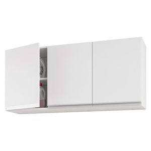 Armário De Parede área De Serviço E Lavanderia 120cm Com 03 Portas 100% Mdf Branco - Abmaza