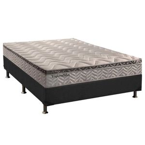 Cama Box Casal: Colchão Molas Paropas Masterpocket Ensacadas Esplêndido + Base Cinza(138X188)