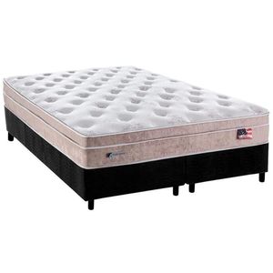 Cama Box Queen: Colchão Molas Masterpocket Ensacadas Plumatex Miami + Base Black(158X198)