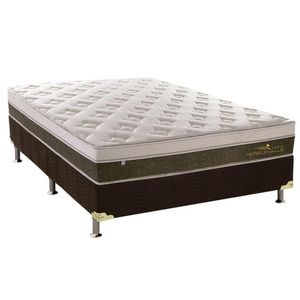 Cama Box Casal: Colchão Molas Ensacadas Plumatex Masterpocket Personalle + Base Brown(138X188)