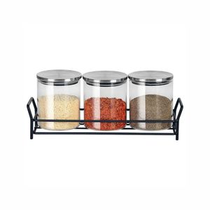 Jogo De Porta Condimentos Em Vidro Borossilicato Com 3 Potes 350ml Dynasty