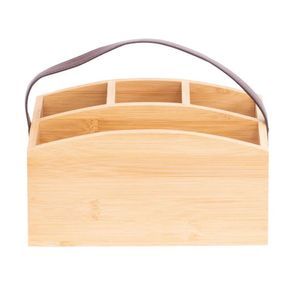 Porta Talheres Em Bambu Com Alça Em Couro Ecohouse Mimo Style