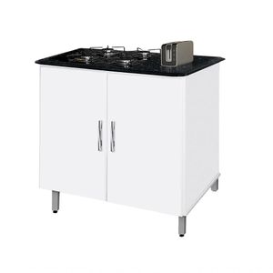 Balcão Para Cooktop Até 5 Bocas Branco Luanda - Passe Bem