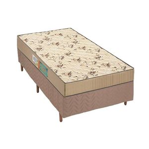 Cama Box Solteiro: Colchão Espuma Polar D45 Pérola + Base Crc Rústico Clean(88X188)
