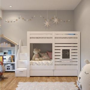 Beliche Infantil Star Plus Com Janela Casatema Branco