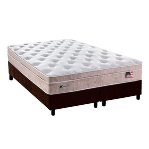 Cama Box King: Colchão Molas Masterpocket Ensacadas Plumatex Miami + Base Marrom(193X203)