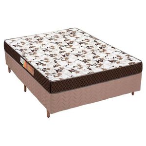 Cama Box Casal: Colchão Espuma Polar D28 Pérola + Base Crc Rústico Clean(138X188)