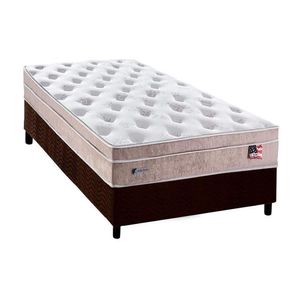 Cama Box Solteiro: Colchão Molas Plumatex Masterpocket Ensacadas Miami + Base Brown(88X188)